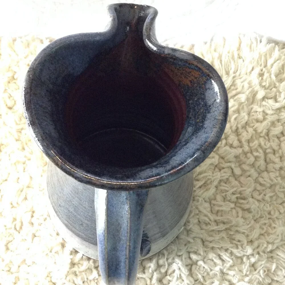 VTG Studio Pottery Salt Glaze, Hand Thrown Pitcher; 10/1976, Cottagecore, Cabin